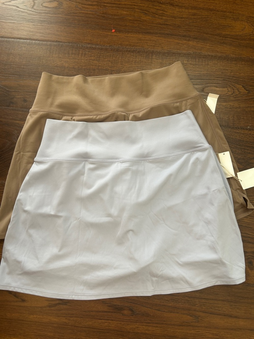 Everyday A-Line Mini Skirt — White and Tan